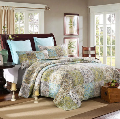 Patchwork 3pcs Quilted Comforter Set