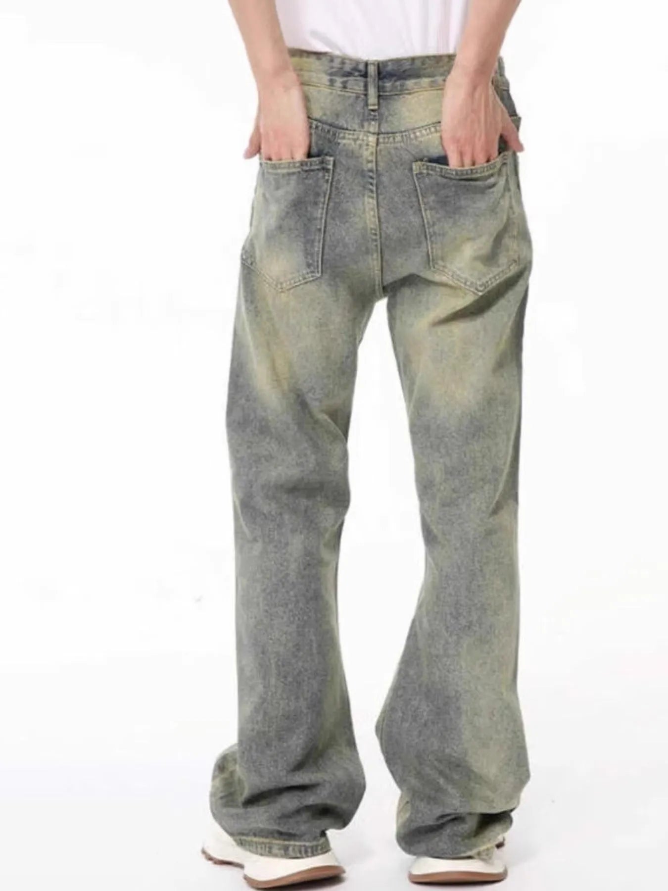 Men's Full Size Fade Loose Fit Jeans Plus Size - -