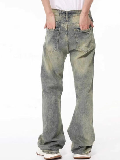 Men's Full Size Fade Loose Fit Jeans Plus Size - -