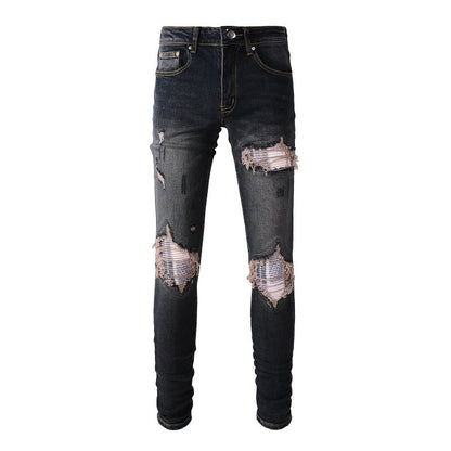 High Street Hole & Patch Jeans - Black 38 - jeans