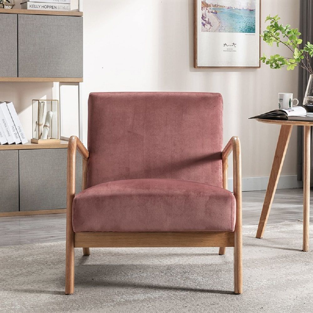 Classic Mid-Century Modern Accent Chairs, Open Framed Armchair With Cushioning- Unique Piece Furniture- {{Product type}}