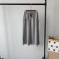 Elastic Drawstring Terry Knit Skirt with Pockets - Grey One size - skirt