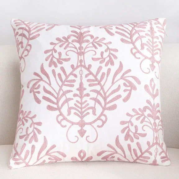 Solid Color Geometric Cushion Cover, Pink Decorative Sofa Cushion Cover