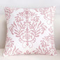 Solid Color Geometric Cushion Cover, Pink Decorative Sofa Cushion Cover white pink