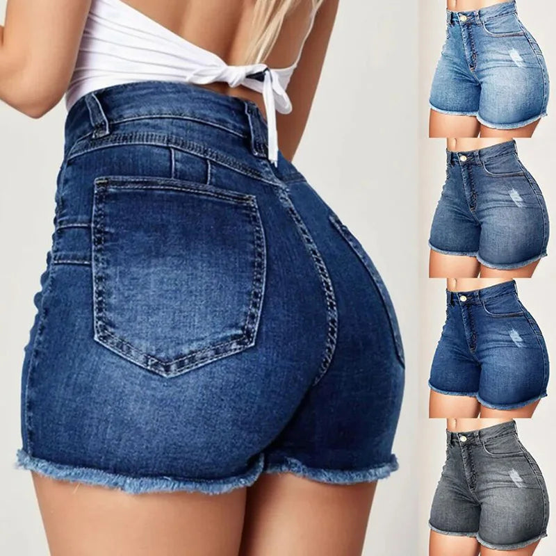 Women's Summer High Waisted Mini Denim Shorts