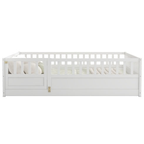 Full Size Montessori Wooden Childrens Floor Bed - - bed frame