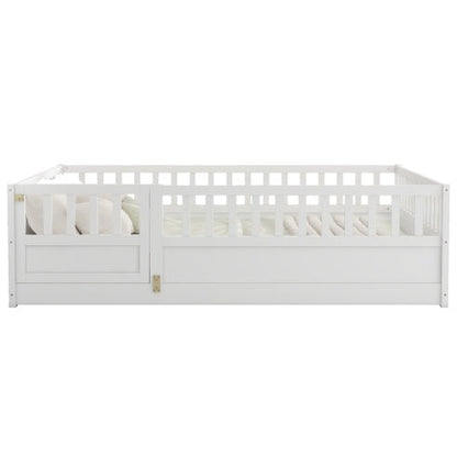 Full Size Montessori Wooden Childrens Floor Bed - - bed frame