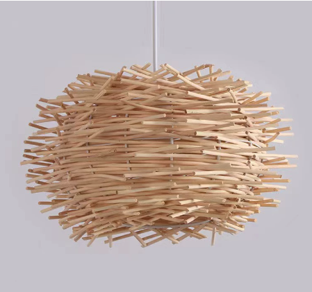 Southeast Asian Rattan Pendant Light - 60cm warm color light source - light