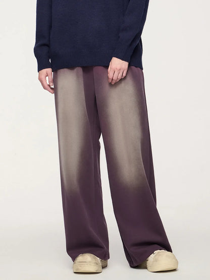 Men's Drawstring Wide Leg Comfort Pants - Grape Purple -