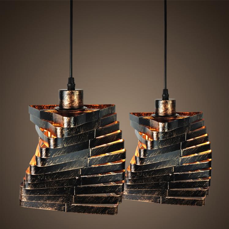 Vintage Industrial Style Iron Cage Light Fixture - - ceiling light