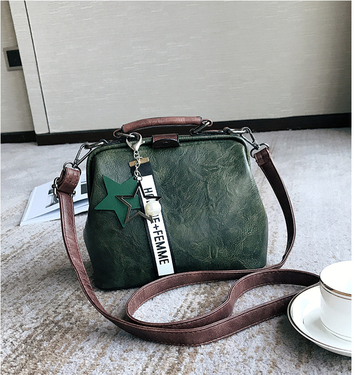 Chic Doctor-Style Handbag - Green - handbag