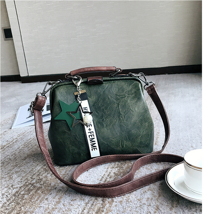 Chic Doctor-Style Handbag - Green - handbag
