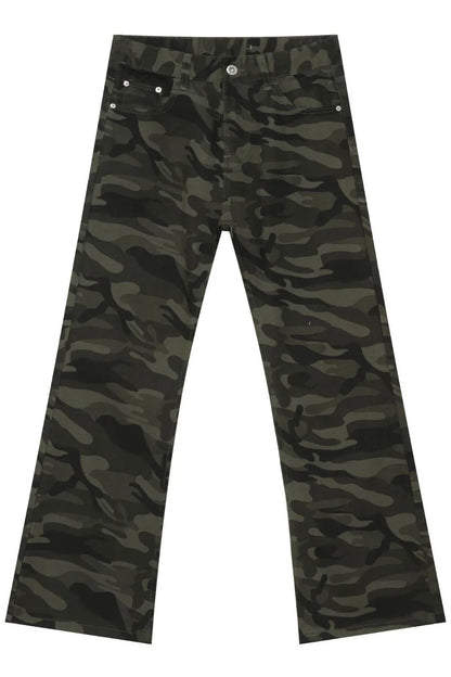 Men's Camouflage Jeans with Pockets - -