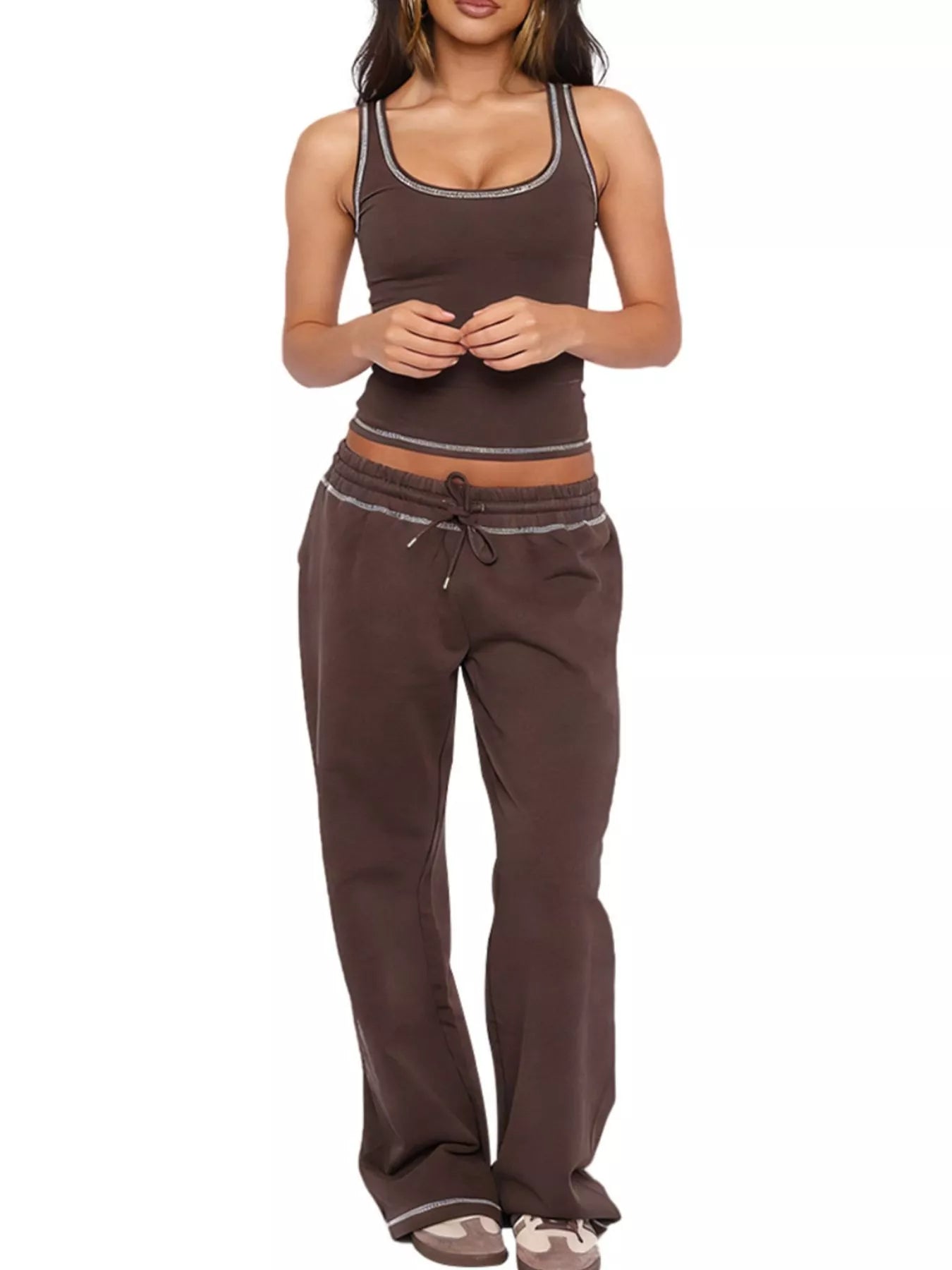 Scoop Neck Tank Top and Drawstring Pants Set- Shopimist- {{Product type}}
