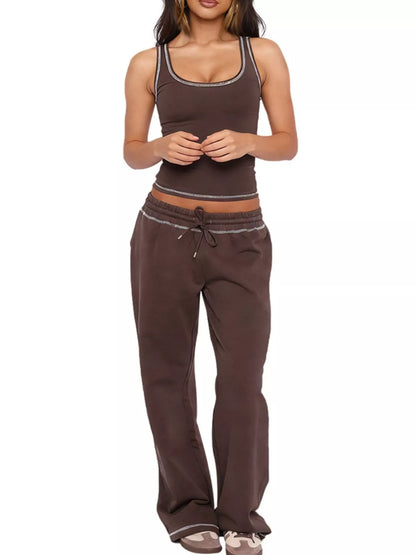 Scoop Neck Tank Top and Drawstring Pants Set- Shopimist- {{Product type}}