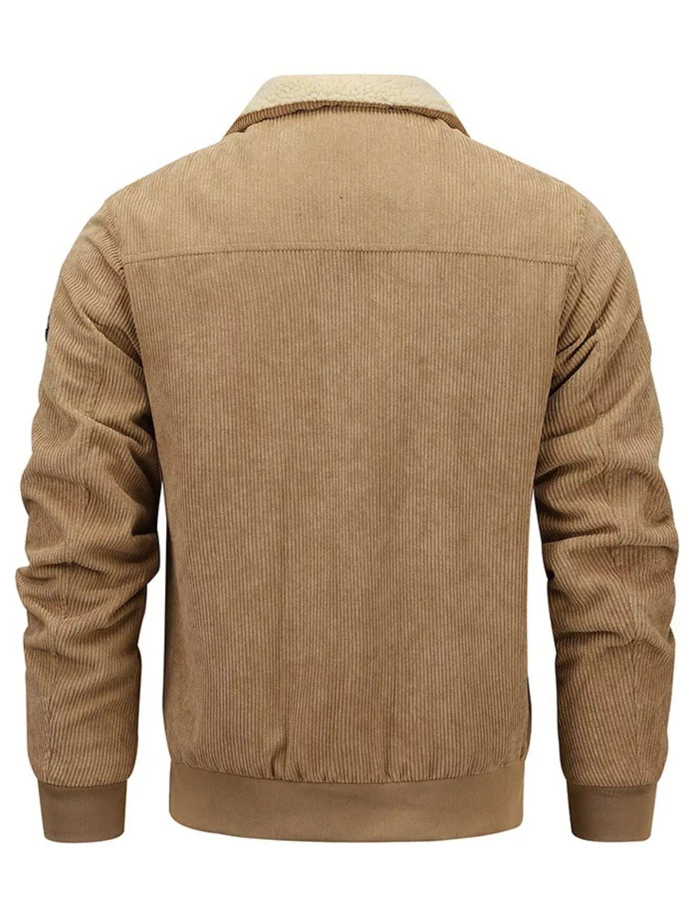 Men's Plus Size Corduroy Sherpa Lined Winter Coat - -
