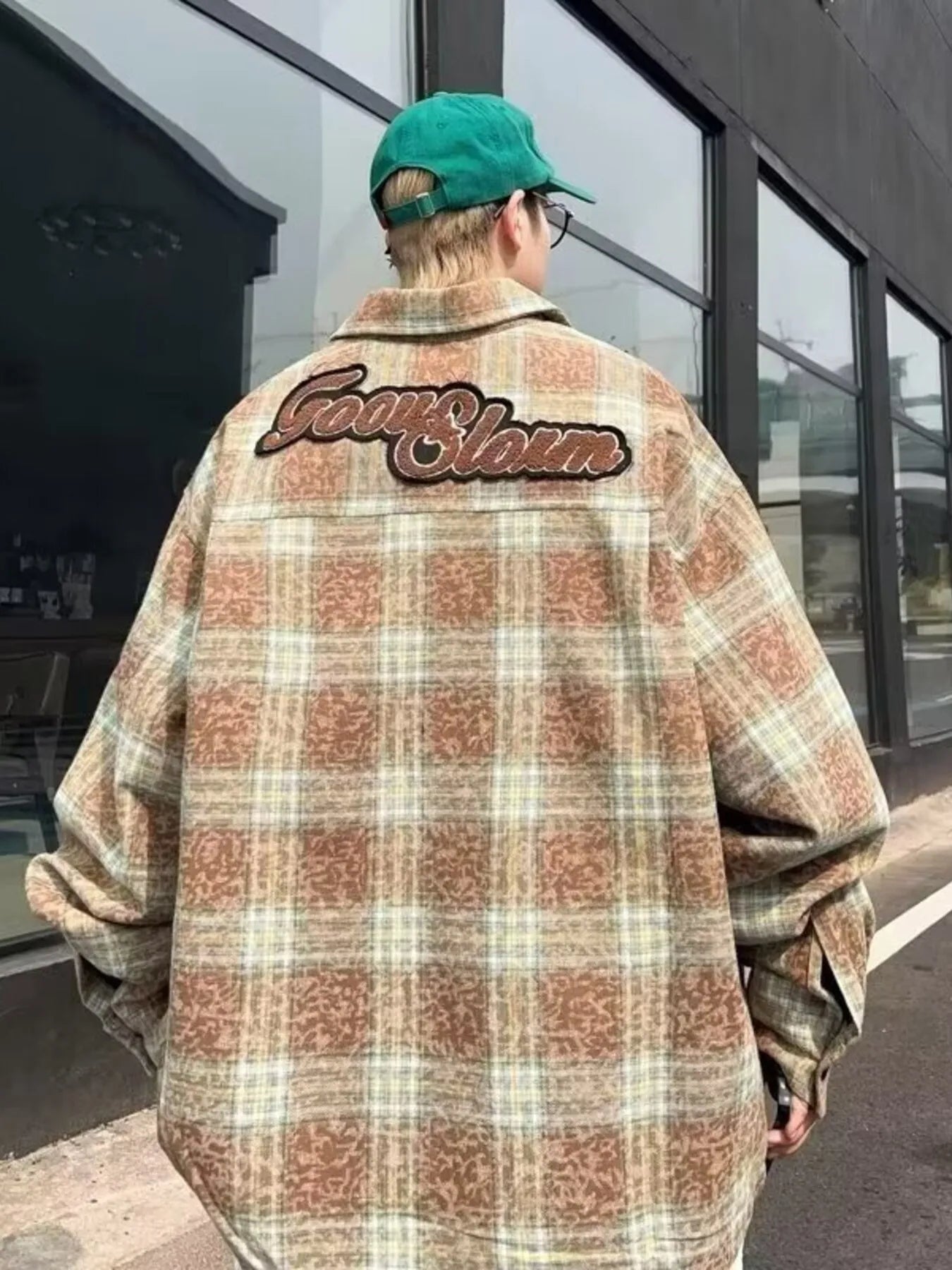 Men's Plaid Zip Up Long Sleeve Jacket - -