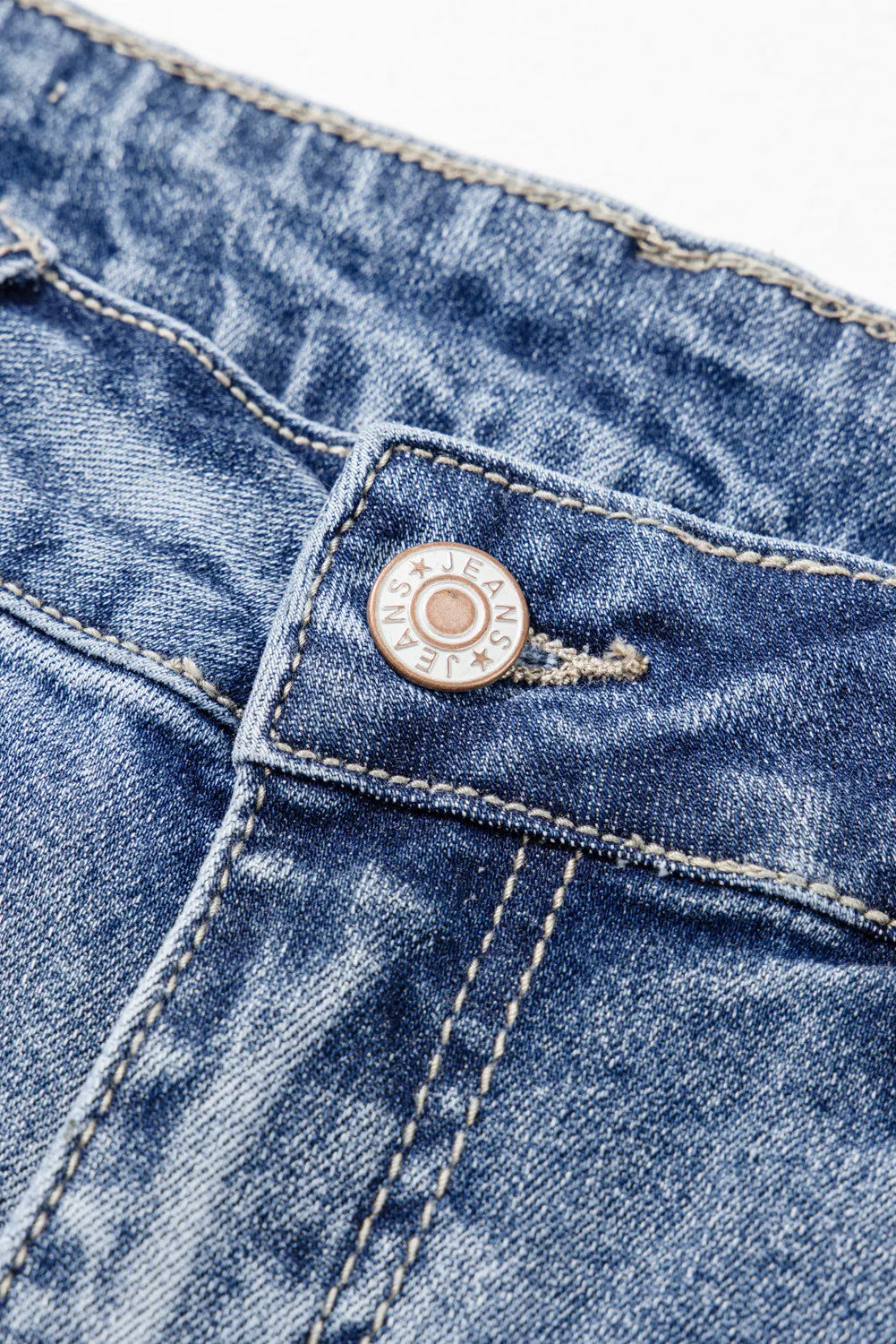 Distressed Raw Hem Bootcut Jeans - -