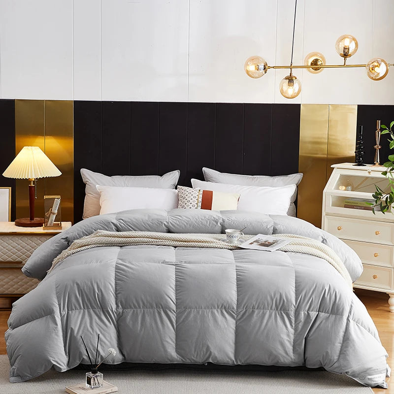 Nordic Style Goose Feathers Embroid Nature Organic Down Comforter