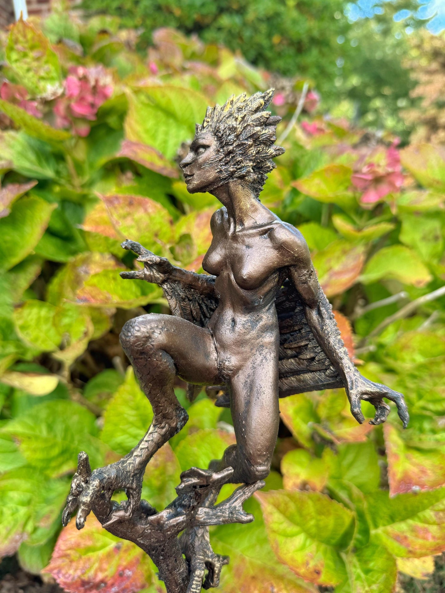 Harpy Statue, Hand Painted Resin Sculpture | Mythical Creature Figurine | Unique Legendary Bird Woman Figurine. Fantasy Art Decor - -