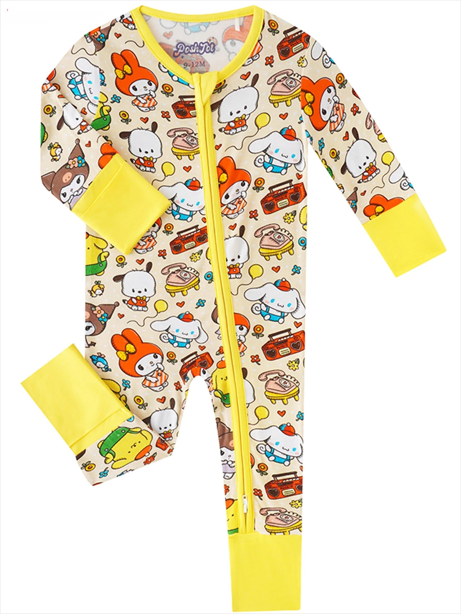 PoshTOT Sanrio Cinnamoroll Bamboo Baby Convertible Zippy Romper - - Zippy Romper