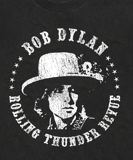 Bob Dylan Rolling Thunder Revue Vintage Black T-Shirt- Parallel- {{Product type}}