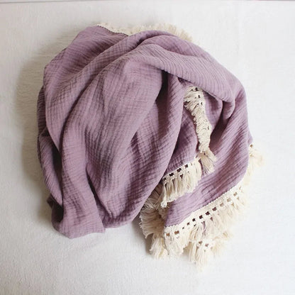 Organic Cotton Baby Tassel Blankets - Kia Day Design