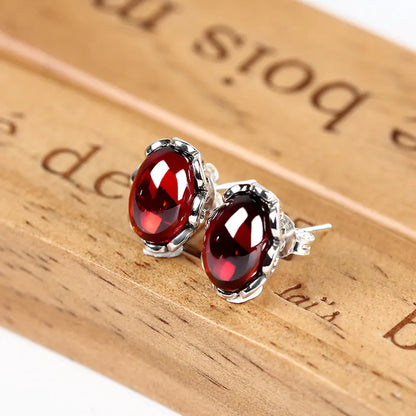 Vintage Punk Ruby Claw Earrings for Women