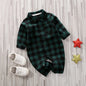 Baby Plaid Onesie Jumpsuit Green 73cm