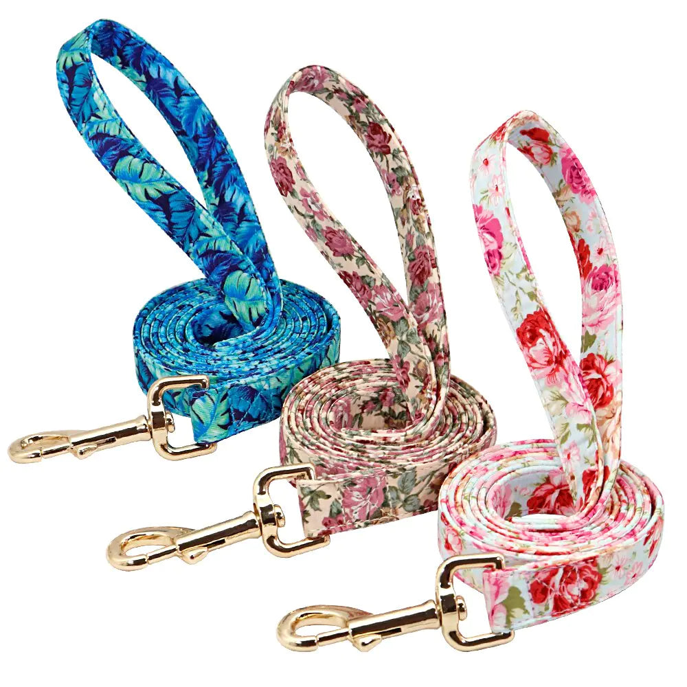 Printed Dog Collar and Leash Set