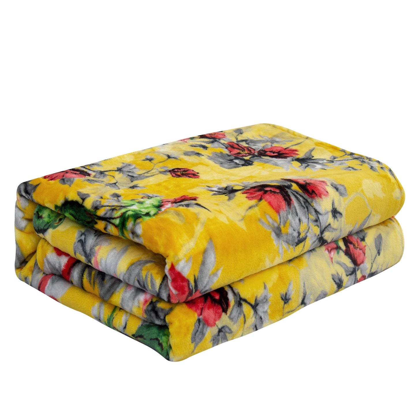 DaDa Bedding Yellow Farmhouse Rustic Spring Floral Hummingbirds Soft Fleece Throw Blanket (925) - - Throw Blankets