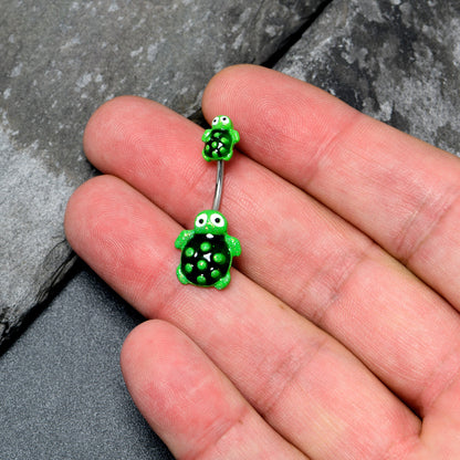 Texture Turtles Double Mount Belly Ring - - BELLY RING Double Mount