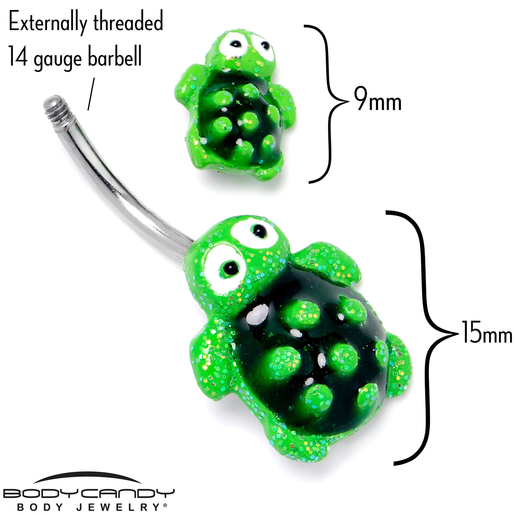 Texture Turtles Double Mount Belly Ring - - BELLY RING Double Mount