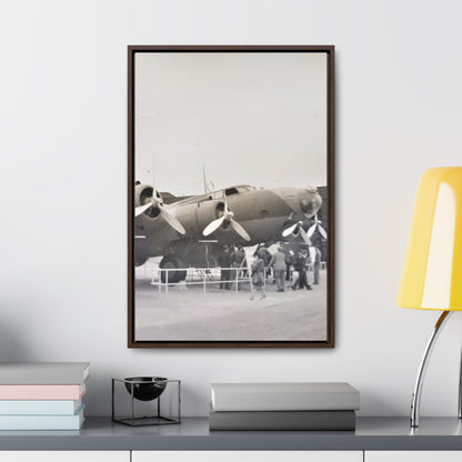 Boeing B-17 Bomber Gallery Canvas Wraps Vertical Frame 16″ x 24″ 1.25" Walnut