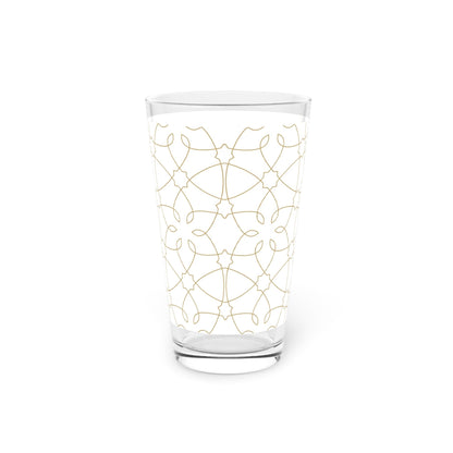 Gold Pattern Pint Glass - 16oz - Kia Day Design