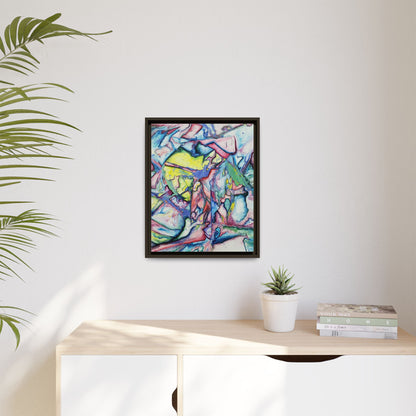Alien Abstract Colorful Framed Canvas Art - Kia Day Design