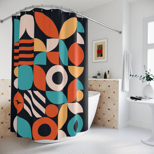 Modern Geometric Shower Curtain - 71" × 74" - Home Decor