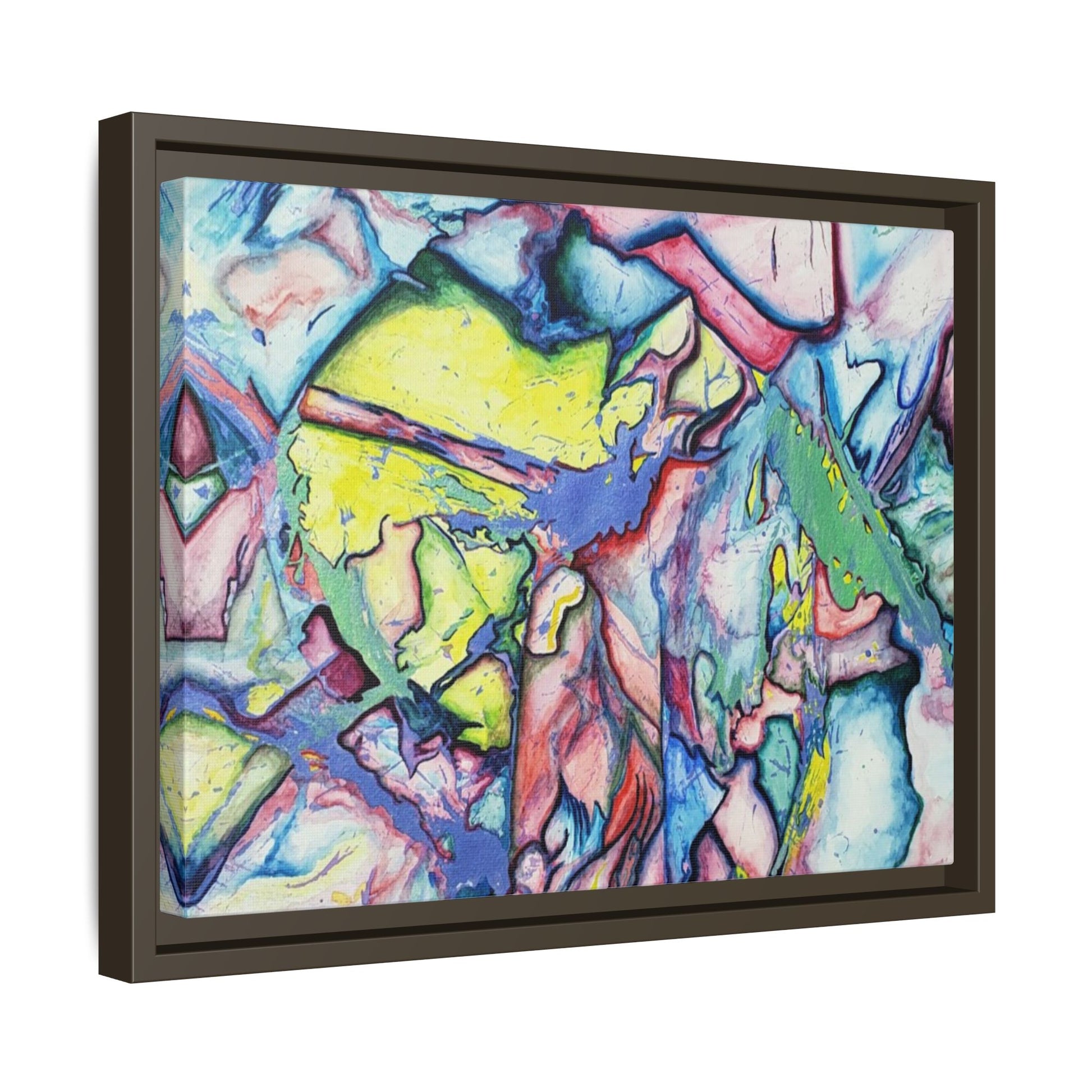 Alien Abstract Colorful Framed Canvas Art - Kia Day Design