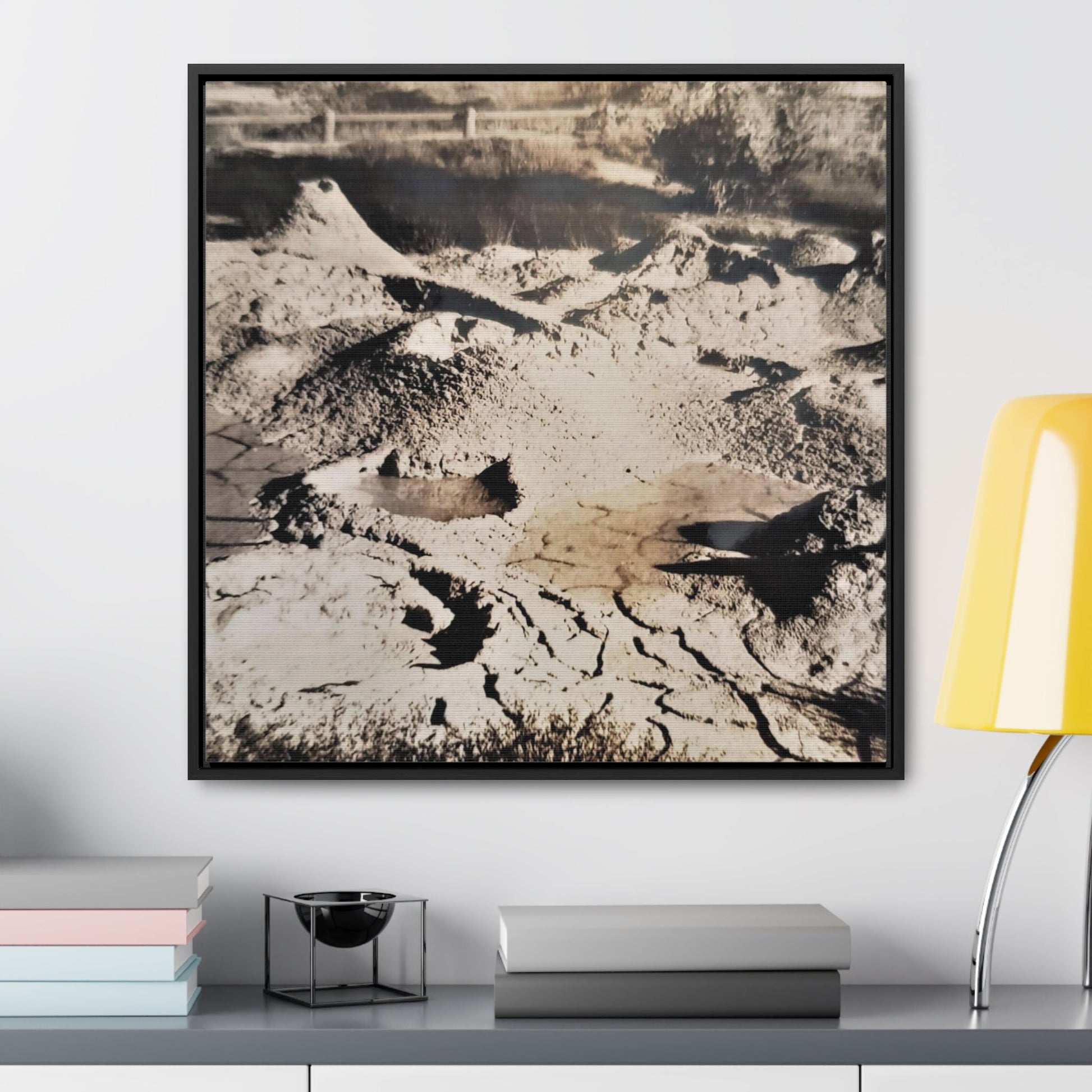 Yellowstone West Thumb Paint Pots Gallery Canvas Wraps Square Frame - 24″ x 24″ 1.25" - Canvas