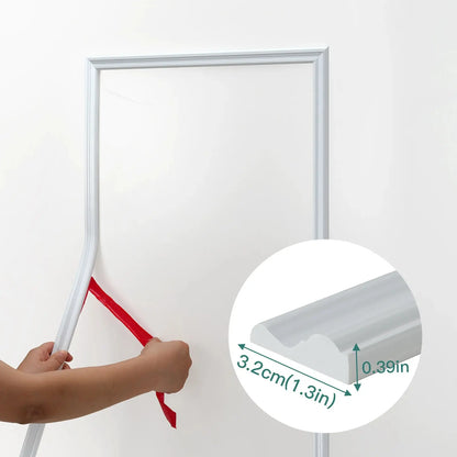 Peel and Stick Panels Molding Trim Flexible Chair Rail Classic Wall Trim YT155-White-5m