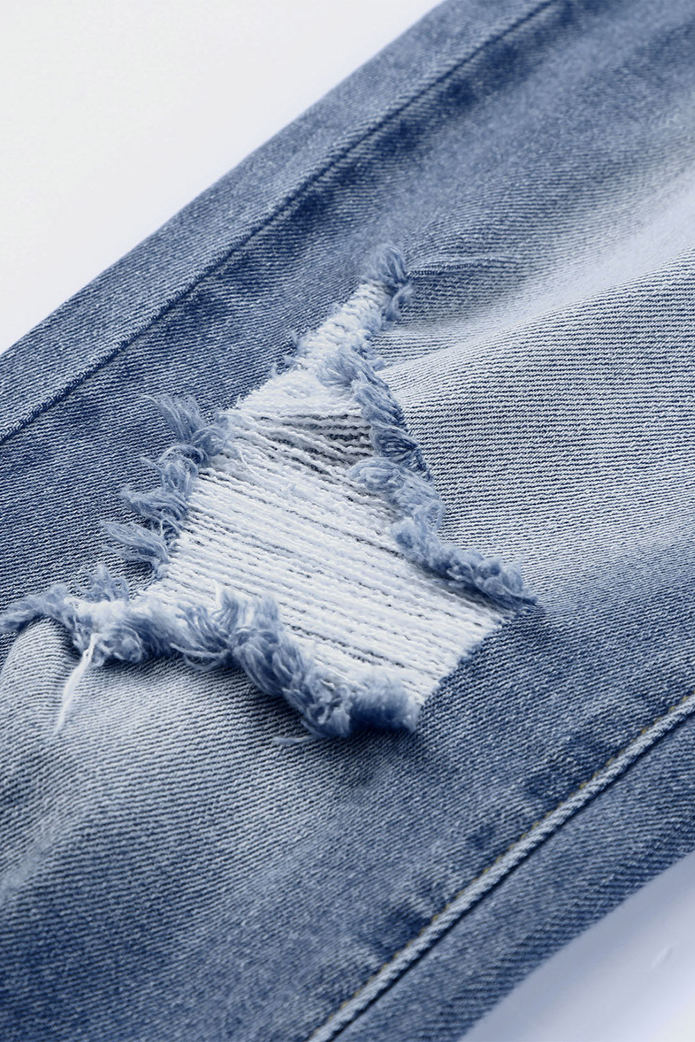 Georgia Skinny Distressed Capri Jeans- Threaded Pear- {{Product type}}