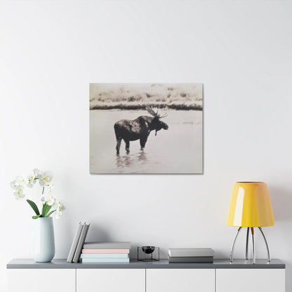 Yellowstone Bull Moose Stretched Canvas 1.5" 30″ x 24″