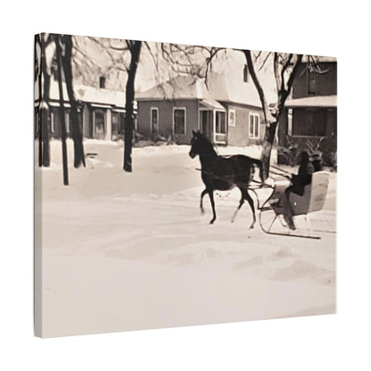 Carriage Ride Satin Canvas Stretched