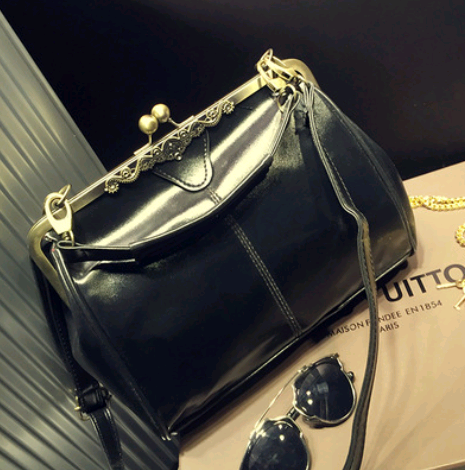Vintage Spanish Messenger Bag - Handheld & Shoulder Style - Black - shoulder bag