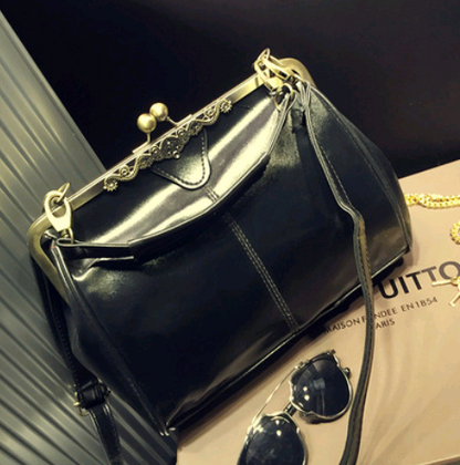 Vintage Spanish Messenger Bag - Handheld & Shoulder Style - Black - shoulder bag