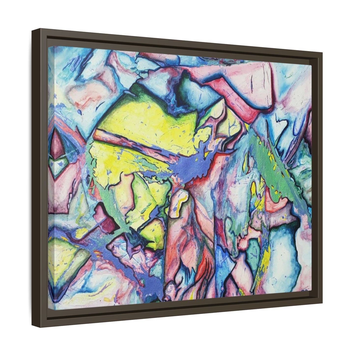 Alien Abstract Colorful Framed Canvas Art - Kia Day Design