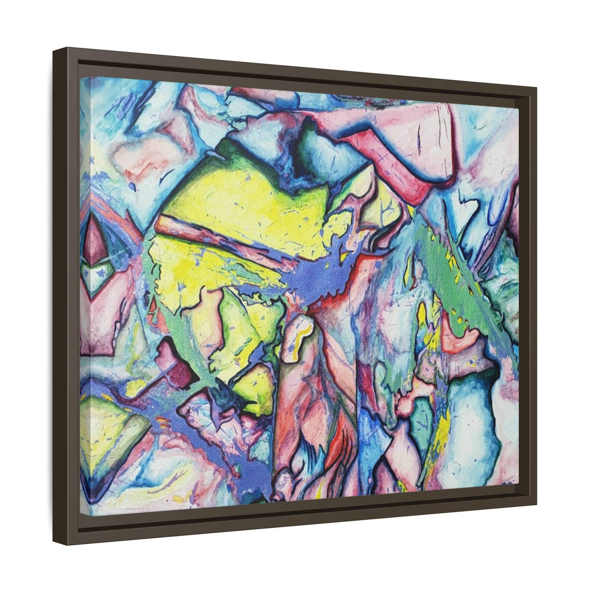 Alien Abstract Colorful Framed Canvas Art - Kia Day Design