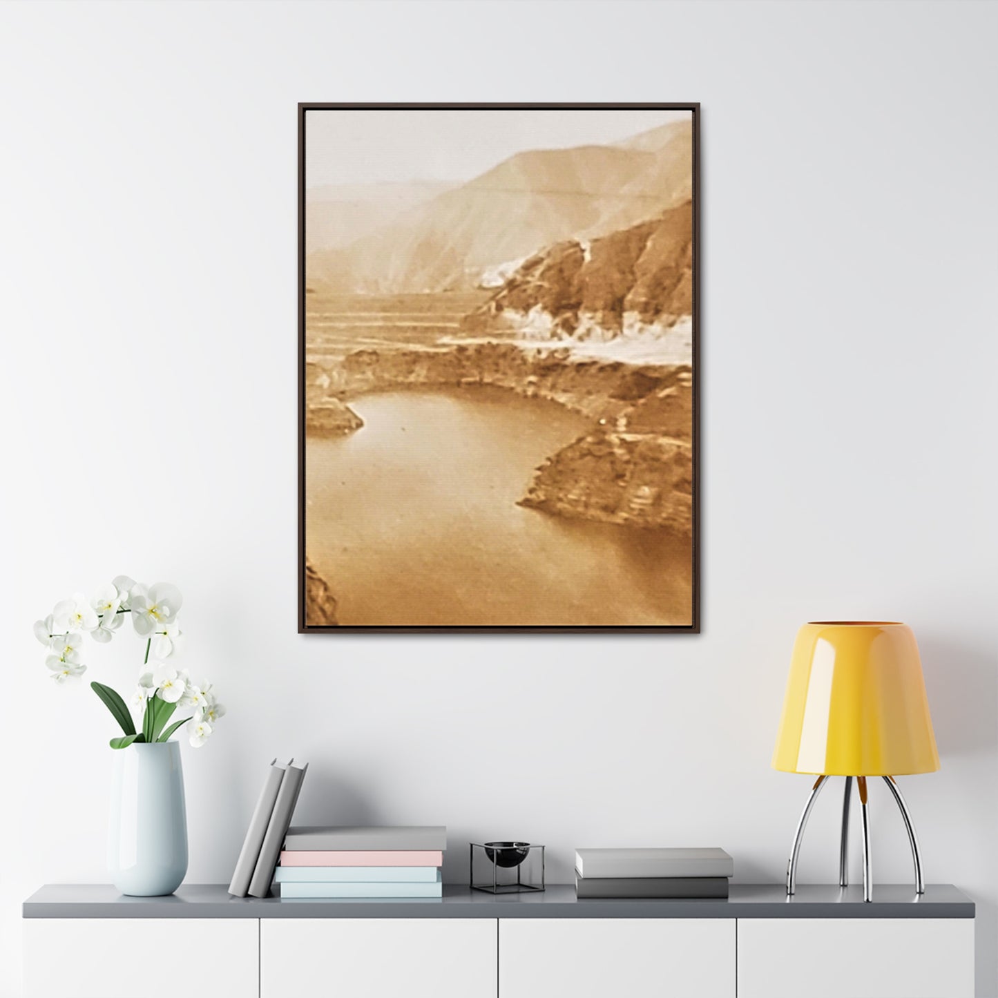 San Gabriel Dirt Fill Dam #1 Gallery Canvas Wraps, Vertical Frame