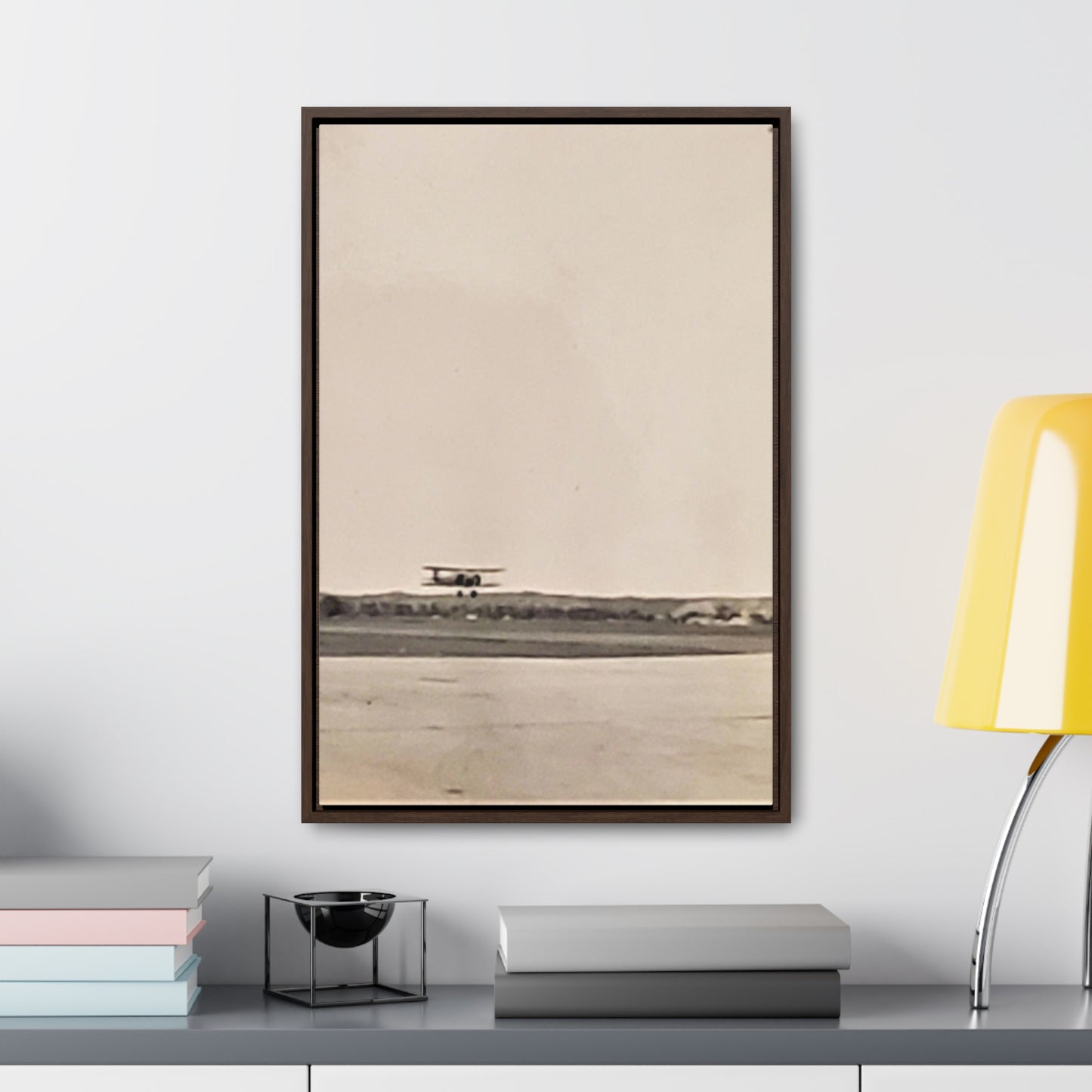 Plane Landing Omaha Airport 1939 Gallery Canvas Wraps, Vertical Frame