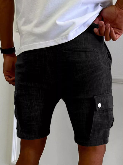 Men's Full Size Drawstring Casual Cargo Shorts Plus Size - -